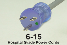NEMA 6-15 Hospital Grade AC Power Supply Cords and AC Cables
