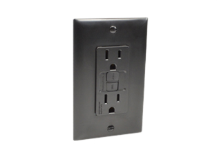 15 AMPERE-125 VOLT (NEMA 5-15R) GFCI DUPLEX OUTLET, (60Hz), 4mA-6mA TRIP, CLASS A RATED, SHUTTERED CONTACTS, AUTOMATIC GFCI CIRCUIT TEST, TEST / RESET BUTTONS, ON / OFF LIGHT & TRIP INDICATOR, IMPACT RESISTANT NYLON BODY & WALL PLATE, AUTOMATIC GROUND FEATURE, BACK AND SIDE WIRED TERMINALS ACCEPT #10, 12, 14 AWG CONDUCTORS, 2 POLE-3 WIRE GROUNDING, (2P+E). BLACK.

<br><font color="yellow">Notes: </font> 
<br><font color="yellow">*</font> Operating and storage temp. = -35�C to +66�C, 10ka short circuit rating.
<br><font color="yellow">*</font> Automatic circuit test = GFCI circuit tested automatically every 3 seconds.
<br><font color="yellow">*</font> Safelock protection = Outlet power shuts off if internal components damaged.
<br><font color="yellow">*</font> Miswire protection= Power to outlet & downstream outlets prevented if line / load terminals are wired incorrectly.
