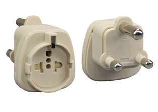 SOUTH AFRICA, INDIA "UNIVERSAL" 16 AMPERE-250 VOLT <font color="yellow"> TYPE M </font> PLUG ADAPTER (UK2-15P), CEE 7/3 SOCKET, SHUTTERED CONTACTS, 2 POLE-3 WIRE GROUNDING (2P+E). GRAY. 

<br><font color="yellow">Notes: </font> 
<br><font color="yellow">*</font> Connects European "Schuko" CEE 7/7, CEE 7/4, CEE 7/16 type E, F, C plugs, Swiss 10A-250V (SW1-10P), Italian 10A-250V (IT1-10P) and American plugs with South Africa, India type M sockets.
<br><font color="yellow">*</font> Adapter mates with South Africa, India, BS 546, IS 1293 (16A-250V) type M outlets only.
<br><font color="yellow">*</font> Scroll down to view additional related products.

 


 