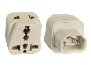 UNIVERSAL <font color="yellow"> MULTI-OUTLET </font> IEC C-14 PLUG ADAPTER, 15 AMPERE-125 VOLT, 10 AMPERE-250 VOLT. CONNECTS EUROPEAN, BRITISH, UK, AUSTRALIA, NEMA, WORLDWIDE /  INTERNATIONAL PLUGS WITH IEC 60320 C-13 OUTLETS, SOCKETS, POWER CORDS, CONNECTORS, 2 POLE-3 WIRE GROUNDING (2P+E). IVORY. 

<br><font color="yellow">Notes: </font>
<br><font color="yellow">*</font> Adapter #30235-NS - Maximum in use electrical rating 15 Ampere 125 Volt, 10 Ampere 250 Volt. 
<br><font color="yellow">*</font> Add-on adapter #74900-SGA required for "Grounding / Earth" connection when #30235-NS is used with European, German, French "Schuko" CEE 7/7 & CEE 7/4 plugs.
<br><font color="yellow">*</font> Optional plug adapters with integral "Grounding / Earth" Connection are #30600, #30600-A listed below in related products. Scroll down to view.

