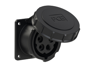 PCE 31592-5, STRAIGHT RECEPTACLE (60mmX60mm MOUNTING), 20A-347/600V, WATERTIGHT IP67, 5h, 4P5W, BLACK.
<br>PIN & SLEEVE PANEL MOUNT RECEPTACLE. cULus approved. Conformity Standards, UL 1682, UL 1686, IEC 60309-1, IEC 60309-2, CSA C22.2 182.1

<br><font color="yellow">Notes: </font>
<br><font color="yellow">*</font> View "Dimensional Data Sheet" for extended product detail specifications and device measurement drawing.
<br><font color="yellow">*</font> View "Associated Products 1" for general overview of devices within this product category.
<br><font color="yellow">*</font> View "Associated Products 2" to download IEC 60309 Pin & Sleeve Brochure containing the complete cULus listed range of pin & sleeve devices.
<br><font color="yellow">*</font> Select mating IEC 60309 IP44 splashproof and IP67 watertight devices individually listed below under related products. Scroll down to view.