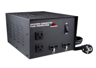 EUROPEAN INTERNATIONAL COMBINATION VOLTAGE STEP-DOWN OR STEP-UP TRANSFORMER, 2000 WATTS (VA), 50/60 HZ, FUSED, NEMA 5-15R OUTLET, ON-OFF SWITCH, 5.0 FOOT LONG POWER SUPPLY CORD WITH "SCHUKO" EU1-16P PLUG. CE MARK.

<br><font color="yellow">Notes: </font> 
<br><font color="yellow">*</font> Auto transformers change voltage levels and not frequency from 50 to 60 cycle (hertz) or vice versa. Appliances using synchronous motors should have the motor designed for the specific frequency if motor speed is critical for proper operation of the appliance or equipment.
<br><font color="yellow">*</font> NOT recommended for use with refrigerators.
