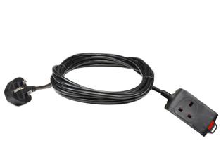 EXTENSION CORD, 13 AMPERE-250 VOLT, BRITISH, UK, UNITED KINGDOM, BS 1363A 13 AMP. FUSED TYPE G PLUG [UK1-13P], H05VV-F [PVC] 1.5mm2 CORDAGE [70°C], BS 1363 TYPE G CONNECTOR [UK1-13R], 2 POLE-3 WIRE GROUNDING [2P+E], POWER CORD 1.8 METERS [6 FEET] [72"] LONG. BLACK.
<br><font color="yellow">Length: 1.8 METERS [6 FEET]</font>

<br><font color="yellow">Notes: </font> 
<br><font color="yellow">*</font> Extension cords for all countries are available including IEC 60309, IEC 60320 types.
<br><font color="yellow">*</font> British, UK extension cords in various lengths, GFCI [RCD] versions, plugs, outlets, power cords, socket strips, adapters are listed below in related products. Scroll down to view.