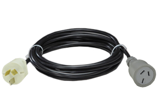 AUSTRALIA / NEW ZEALAND EXTENSION CORD, 20 AMPERE-250 VOLT, TYPE I PLUG [AU3-20P], IN-LINE CONNECTOR [AU3-20R], 2.5mm2 H05VV-F CORD [60�C], 2 POLE-3 WIRE GROUNDING [2P+E], 7.6 METERS [25 FEET] LONG. WHITE PLUG, GRAY CONNECTOR, BLACK CORDAGE.
<br><font color="yellow">Length: 7.6 METERS [25 FEET]</font>

<br><font color="yellow">Notes: </font> 
<br><font color="yellow">*</font> In-Line Connector accepts 20A-250V, 15A-250V, 10A-250V Australia, New Zealand Plugs.
<br><font color="yellow">*</font> Australian / New Zealand extension cords in various lengths, GFCI/RCD versions and extension cords for all other countries available, including IEC 60309, IEC 60320 versions.
<br><font color="yellow">*</font> Australian / New Zealand plugs, outlets, connectors, GFCI outlets, socket strips, power cords, adapters are listed below in related products. Scroll down to view.