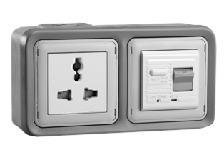 UNIVERSAL, INTERNATIONAL, MULTI-CONFIGURATION <font color="yellow">GFCI (RCBO/RCD)</font> OUTLET, 13 AMPERE-230 VOLT, 50/60 Hz, <font color="yellow">(10mA TRIP)</font>, TEST BUTTON, INDICATOR LIGHT, SHUTTERED CONTACTS, IP 20 RATED, GLAND TYPE CABLE ENTRY <font color="yellow">(**)</font>, HORIZONTAL SURFACE MOUNT, 2 POLE-3 WIRE GROUNDING (2P+E), ACCEPTS EUROPEAN, INTERNATIONAL, UK, BRITISH, AUSTRALIA, ASIA, THAILAND, NEMA 5-15P, 6-15P, 5-20P, 6-20P PLUGS. GRAY. 

<br><font color="yellow">Notes: </font> 
<BR><font color="yellow">*</font> Downstream outlets can be protected. Use on single phase 230 volt circuits only.
<BR><font color="yellow">*</font> Latched RCD, No reset after power failure. RCBO (single pole + neutral) provides over current protection.
<br><font color="yellow">*</font> View Dimensional Data Sheet for mating European, International plug types.
<br><font color="yellow">*</font> Screw terminal torque = 0.08Nm. 
<br><font color="yellow">*</font> Operating temp. = -5�C to +40�C.
<br><font color="yellow">*</font> Plug adapter #30140 available. Provides "Earth" connection (2P+E) for European type E, F "Schuko" CEE 7/7, CEE 7/4 plugs.
<BR><font color="yellow">**</font> <font color="Orange"> M20 "Hub Entry" designs and IP66 rated versions available. GFCI (RCBO/RCD) outlets are available for all countries.</font>



  
