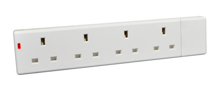 UK, BRITISH, UNITED KINGDOM 13 AMPERE-250 VOLT 4 OUTLET POWER STRIP / IN-LINE CONNECTOR, NEON INDICATOR, BS 1363A TYPE G SOCKETS (UK1-13R), SHUTTERED CONTACTS, 2 POLE-3 WIRE GROUNDING (2P+E), MAX. CORD O.D. = 0.393". WHITE.

<br><font color="yellow">Notes: </font> 
<br><font color="yellow">*</font> Material = PP, Temp. range = -5�C to +40�C.
<br><font color="yellow">*</font> Note: Not designed for wiring directly to power supply. Use a UK 13A-250V fused plug / cord.
<br><font color="yellow">*</font> Select a UK 13A-250V power cord.</font> <a href="http://internationalconfig.com/icc6.asp?item=83100" style="text-decoration: none">Power Cords Link</a>
<br><font color="yellow">*</font> For horizontal rack mount applications use #52019, #52019-BLK rack mounting plates.
<br><font color="yellow">*</font> British, United Kingdom power cords, plugs, GFCI-RCD outlets, connectors, socket strips, extension cords, plug adapters listed below in related products. Scroll down to view.


 