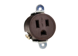15 AMPERE-125 VOLT AC (USA / CANADA) PANEL MOUNT OUTLET, NEMA 5-15R TYPE B, SPECIFICATION GRADE, SIDE WIRED, SCREW TERMINALS, 2 POLE-3 WIRE GROUNDING (2P+E). BROWN.

<br><font color="yellow">Notes: </font> 
<br><font color="yellow">*</font> Terminal screw torque = 1.6 Nm-2.0 Nm.
<br><font color="yellow">*</font> Locking versions that accept straight blade 15A-125V (NEMA 5-15P) plugs, Japan 15A-125V (JA1-15P) plugs are available. <font color="yellow">#78508-LK locking outlet prevents accidental disconnect.</font>
<br><font color="yellow">*</font> Plugs, receptacles, outlets, power strips, connectors, inlets, power cords, weatherproof outlets, plug adapters are listed below in related products. Scroll down to view.
 