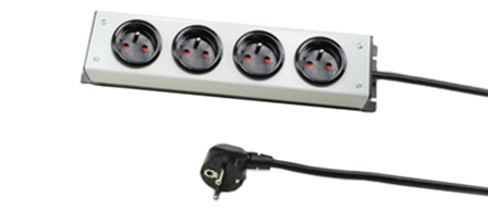FRANCE, BELGIUM 16 AMPERE-250 VOLT, 4 OUTLET CEE 7/5 (FR1-16R) PDU POWER STRIP, SHUTTERED CONTACTS, 2 POLE-3 WIRE GROUNDING (2P+E), 3.0 METER (9FT-10IN) LONG POWER CORD, CEE 7/7 "SCHUKO" (EU1-16P) ANGLE PLUG. BLACK BASE/GRAY COVER. 

<br><font color="yellow">Notes: </font> 
<br><font color="yellow">*</font> For horizontal rack applications use #52019 or #52019-BLK mounting plate.
<br><font color="yellow">*</font> All CEE 7/7 European "Schuko" (EU1-16P) type plugs & power cords connect with France / Belgium outlets, sockets, connectors.
