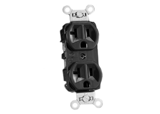 20 AMPERE-125 VOLT AMERICAN DUPLEX OUTLET (NEMA 5-20R), 2 POLE-3 WIRE GROUNDING, SPECIFICATION GRADE, IMPACT RESISTANT NYLON BODY. BROWN.
Note: Panel mount or mount on AMERICAN 2x4 wall box.

<br><font color="yellow">Notes: </font> 
<br><font color="yellow">*</font> Panel mount or mount on American 2x4 wall box.