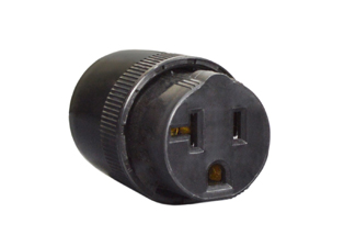 20 AMPERE-125 VOLT (NEMA 5-20R) IN-LINE CONNECTOR, 2 POLE-3 WIRE GROUNDING. BLACK.

<br><font color="yellow">Notes: </font> 
<br><font color="yellow">*</font> Plug has "twist & lock" screwless design cord grip strain relief for faster cable assembly.