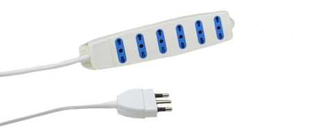 ITALY, CHILE 16 AMPERE-250 VOLT CEI 23-50 (S17) TYPE L, CEI 23-16 (S11) (IT1-10R, IT2-16R) 6 OUTLET PDU POWER STRIP, SHUTTERED CONTACTS, 2 POLE-3 WIRE GROUNDING (2P+E), 1.5 METER (4FT-11IN) CORD. WHITE.

<br><font color="yellow">Notes: </font> 
<br><font color="yellow">*</font> For horizontal rack applications use #52019 or #52019-BLK mounting plate.
<br><font color="yellow">*</font> Italy, Chile power cords, plugs, GFCI-RCD outlets, connectors, socket strips, plug adapters are listed below in related products. Scroll down to view.
