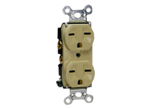 15 AMPERE-250 VOLT AMERICAN DUPLEX OUTLET (NEMA 6-15R), 2 POLE-3 WIRE GROUNDING (2P+E), SPECIFICATION GRADE, IMPACT RESISTANT NYLON BODY. IVORY.

<br><font color="yellow">Notes: </font> 
<br><font color="yellow">*</font> NEMA 6-15R outlets connect with NEMA 6-15P (15A-250V) power cords, plugs.
<br><font color="yellow">*</font> NEMA 6-15 power cords, power strips, plugs, connectors, outlets, flanged inlets listed below in related products. Scroll down to view.