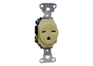 15 AMPERE-250 VOLT SINGLE OUTLET (NEMA 6-15R), 2 POLE-3 WIRE GROUNDING (2P+E), SPECIFICATION GRADE, IMPACT RESISTANT NYLON BODY. IVORY.

<br><font color="yellow">Notes: </font> 
<br><font color="yellow">*</font> NEMA 6-15R outlets mate with NEMA 6-15P (15A-250V) power cords, plugs.
<br><font color="yellow">*</font> NEMA 6-15 power cords, power strips, plugs, connectors, outlets, flanged inlets listed below in related products. Scroll down to view.