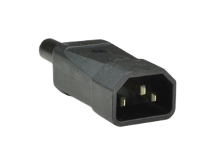 IEC 60320 C-14 PLUG, 10 AMP-250 VOLT, 2 POLE-3 WIRE GROUNDING (2P+E). TERMINALS ACCEPT 18AWG-14AWG CONDUCTORS, MAX ∅14AWG (2.5mm�), INTERNAL STRAIN RELIEF ACCEPTS 10mm (0.394") DIAMETER CORD, EXTERNAL STRAIN RELIEF ACCEPTS 7mm (0.276") DIAMETER CORD, BLACK.

<br><font color="yellow">Notes: </font> 
<br><font color="yellow">*</font> Operating temp. = -30�C to +80�C.
<br><font color="yellow">*</font> Material = Polyamide 6 (nylon).
<br><font color="yellow">*</font> IEC 60320 plugs, connectors, power cords, outlet strips, sockets, inlets, plug adapters are listed below in related products. Scroll down to view.