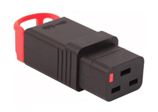 TRU-LOCK IEC 60320, <font color="RED"> C-19 LOCKING CONNECTOR</font> REWIREABLE, 20A-250V UL/CSA Rated, 16A-250V Europe/Australia rated, 2 POLE-3 WIRE GROUNDING (2P+E). BLACK.
<br><font color="yellow">Notes: </font> 
<br><font color="yellow">*</font> Locking C19 connector designed to securely lock onto C20 power inlets, C20 plugs, C20 cords.
<br><font color="yellow">*</font> Terminals accept 2.50mm conductors. Maximum cable diameter = 11.3mm (0.445").
<br><font color="yellow">*</font> Terminal screw torque = 0.4Nm, Strain relief screw torque = 0.3Nm.
<br><font color="yellow">*</font> Body Material Nylon, PA, PC LSZH (Low Smoke Zero Halogen). 
<br><font color="yellow">*</font> Equal to flammability UL94V-O rating. Ambient Operating Temp. range = -25C.   
<br><font color="yellow">*</font> Locks onto C-20 inlets, PDU strips, plugs, cords.<font color="RED"> Red slide lever unlocks C-19 connector.</font> 
<br><font color="yellow">*</font> Retract (pull back) red color lever before inserting or removing connector. Prevents damage to locking system.
 
<br><font color="yellow">*</font> IEC 60320 C-19, C-13 "locking" power cords, outlet strips, sockets are listed in related products. Scroll down to view.