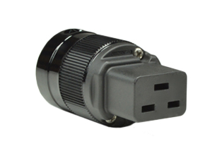 IEC 60320 C-19 IN-LINE CONNECTOR, 20A-250V / 20A-125V (UL/CSA), IMPACT RESISTANT NYLON BODY, MOISTURE/DUST SHIELD, 2 POLE-3 WIRE GROUNDING (2P+E), CLAMP TYPE SCREW TERMINALS ACCEPT 10/3, 12/3, 14/3, 16/3, 18/3 AWG CONDUCTORS, CORD GRIP RANGE = 0.300-0.655" DIA. CORD, BLACK.
