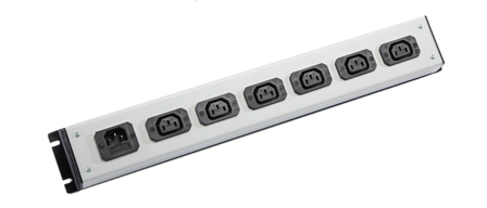 IEC 60320 C-13, C-14 10 AMPERE-250 VOLT 6 OUTLET PDU POWER STRIP, 2 POLE-3 WIRE GROUNDING (2P+E), C-14 FUSED POWER INLET. BLACK/GRAY.

<br><font color="yellow">Notes: </font> 
<br><font color="yellow">*</font> Fused C14 power inlet accepts C13, C15 detachable power cords and rewireable C13, C15 connectors.
<br><font color="yellow">*</font> IEC 60320 C13, C14 PDU outlet strips, detachable power cords, "Y" splitter cords, C14 plugs, C13, C15 connectors, inlets, outlets, sockets, receptacles, plug adapters are listed below in related products. Scroll down to view.
 
