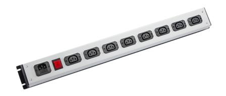 IEC 60320 C-13, C-14 10 AMPERE-250 VOLT 8 OUTLET PDU POWER STRIP, D.P. ILLUMINATED ON/OFF SWITCH, 2 POLE-3 WIRE GROUNDING (2P+E), C-14 FUSED POWER INLET. BLACK/GRAY.

<br><font color="yellow">Notes: </font> 
<br><font color="yellow">*</font> For horizontal rack applications use #52019 or #52019-BLK mounting plate.
<br><font color="yellow">*</font> Fused C14 power inlet accepts C13, C15 detachable power cords and rewireable C13, C15 connectors.
<br><font color="yellow">*</font> IEC 60320 C13, C14 PDU outlet strips, detachable power cords, "Y" splitter cords, C14 plugs, C13, C15 connectors, inlets, outlets, sockets, receptacles, plug adapters are listed below in related products. Scroll down to view.
