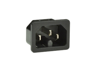 15A-250V IEC 60320 C-16 POWER INLET, SNAP-IN MOUNT FOR 1.5 mm THICK PANELS, 3.8 x 0.8 mm (0.138" x 0.032"). SOLDER TERMINALS, 2 POLE-3 WIRE GROUNDING (2P+E). BLACK. 

<br><font color="yellow">Notes: </font> 
<br><font color="yellow">*</font> Operating temp. = -25�C to +120�C.
<br><font color="yellow">*</font> Material = Thermoplastic, UL 94V-0 rated.
<br><font color="yellow">*</font> Connects with C-15 power cords, connectors.
<br><font color="yellow">*</font> Models also available for 1.0, 1.2, 1.5, 2.0, 2.5 and 3.0 mm thick panels.
<br><font color="yellow">*</font> Power cords, plugs, connectors, power inlets, plug adapters listed below in related products. Scroll down to view.
    
<br>
<br>
Models available:
<br>
(1.0mm thick panels - <a href="https://internationalconfig.com/documents/57321X1.0M.pdf" style="text-decoration:none" target="_blank">57321X1.0M</a>) 
(1.2mm thick panels - <a href="https://internationalconfig.com/documents/57321X1.2M.pdf" style="text-decoration:none" target="_blank">57321X1.2M</a>)
(1.5mm thick panels - <a href="https://internationalconfig.com/documents/57321.pdf" style="text-decoration:none" target="_blank">57321</a>)<br>
(2.0mm thick panels - <a href="https://internationalconfig.com/documents/57321X2.0M.pdf" style="text-decoration:none" target="_blank">57321X2.0M</a>) 
(2.5mm thick panels - <a href="https://internationalconfig.com/documents/57321X2.5M.pdf" style="text-decoration:none" target="_blank">57321X2.5M</a>) 
(3.0mm thick panels - <a href="https://internationalconfig.com/documents/57321X3.0M.pdf" style="text-decoration:none" target="_blank"">57321X3.0M</a>)