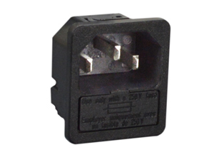 IEC 60320 C-14, 10 AMPERE-250 VOLT POWER ENTRY MODULE, SINGLE POLE, SNAP-IN MOUNT FOR 1.5 mm THICK PANEL, BRASS NICKEL PLATED TERMINALS AND CONTACTS, FUSE DRAWER FOR 5 x 20 mm FUSE AND SPARE FUSE COMPARTMENT, 6.3 x 0.8 mm (0.250” x 0.032”) QUICK CONNECT Q.D. TERMINALS, 2 POLE-3 WIRE GROUNDING, “CE” MARK, BLACK.

<br><font color="yellow">Notes: </font> 
<br><font color="yellow">*</font> Material = Thermoplastic polyamide 6.6.
<br><font color="yellow">*</font> Models also available for 1.0, 1.2, 1.5, 2.0, 2.5 and 3.0 mm thick panels.

<br>
<br>
Models available:
<br>
(1.0mm thick panels - <a href="https://internationalconfig.com/documents/57411X1.0M.pdf" style="text-decoration:none" target="_blank">57411X1.0M</a>) 
(1.2mm thick panels - <a href="https://internationalconfig.com/documents/57411X1.2M.pdf" style="text-decoration:none" target="_blank">573411X1.2M</a>)
(1.5mm thick panels - <a href="https://internationalconfig.com/documents/57411.pdf" style="text-decoration:none" target="_blank">57411</a>)<br>
(2.0mm thick panels - <a href="https://internationalconfig.com/documents/57411X2.0M.pdf" style="text-decoration:none" target="_blank">57411X2.0M</a>) 
(2.5mm thick panels - <a href="https://internationalconfig.com/documents/57411X2.5M.pdf" style="text-decoration:none" target="_blank">57411X2.5M</a>) 
(3.0mm thick panels - <a href="https://internationalconfig.com/documents/57411X3.0M.pdf" style="text-decoration:none" target="_blank"">57411X3.0M</a>)
