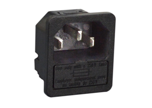 IEC 60320 C-14 10 AMPERE-250 VOLT POWER ENTRY MODULE, SINGLE POLE, SNAP-IN MOUNT FOR 1.5 mm THICK PANEL, BRASS NICKEL PLATED TERMINALS AND CONTACTS, FUSE DRAWER FOR 5 x 20 mm FUSE AND SPARE FUSE COMPARTMENT, 3.5 x 0.8 mm (0.138” x 0.032”) SOLDER TERMINALS, 2 POLE-3 WIRE GROUNDING, “CE” MARK, BLACK. 

<br><font color="yellow">Notes: </font> 
<br><font color="yellow">*</font> Material = Thermoplastic polyamide 6.6.
<br><font color="yellow">*</font> Models also available for 1.0, 1.2, 1.5, 2.0, 2.5 and 3.0 mm thick panels.

<br>
<br>
Models available:
<br>
(1.0mm thick panels - <a href="https://internationalconfig.com/documents/57425X1.0M.pdf" style="text-decoration:none" target="_blank">57425X1.0M</a>) 
(1.2mm thick panels - <a href="https://internationalconfig.com/documents/57425X1.2M.pdf" style="text-decoration:none" target="_blank">57425X1.2M</a>)
(1.5mm thick panels - <a href="https://internationalconfig.com/documents/57425.pdf" style="text-decoration:none" target="_blank">57425</a>)<br>
(2.0mm thick panels - <a href="https://internationalconfig.com/documents/57425X2.0M.pdf" style="text-decoration:none" target="_blank">57425X2.0M</a>) 
(2.5mm thick panels - <a href="https://internationalconfig.com/documents/57425X2.5M.pdf" style="text-decoration:none" target="_blank">57425X2.5M</a>) 
(3.0mm thick panels - <a href="https://internationalconfig.com/documents/57425X3.0M.pdf" style="text-decoration:none" target="_blank"">57425X3.0M</a>)
