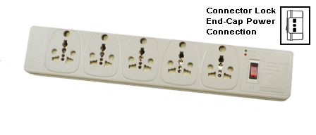 SOUTH AFRICA, INDIA UNIVERSAL MULTI-CONFIGURATION 13 AMPERE-250 VOLT PDU POWER STRIP, 5 OUTLETS, 50/60Hz, <font color="yellow">"LOCKING TYPE" POWER INLET"</font>, SURGE PROTECTION, ILLUMINATED ON/OFF CIRCUIT BREAKER, SHUTTERED CONTACTS, 2 POLE-3 WIRE GROUNDING (2P+E). IVORY.

<br><font color="yellow">Notes: </font> 
<br><font color="yellow">*</font> Select a mating locking power supply cord for 58205. [88-WE-XXX] series cords are listed on Dimensional Data Sheet, in related products below or visit <a href="https://internationalconfig.com/icc6.asp?item=88-WE-Power-Cord-Selector" target="_blank">58205 Power Supply Cord Selector</a>.

<br><font color="yellow">*</font> <font color="yellow"> Outlets accept South Africa Type D (5A/6A-250V) plugs, South Africa Type M (16A-250V) plugs. </font> 

<br><font color="yellow">*</font> Outlets also accept European, UK, Italy, Denmark, Swiss, Australia, India, South Africa, China, Japan, Brazil, Argentina, American, South America, Israel, Asia, Thailand plugs.

<br><font color="yellow">*</font> Mating South Africa, International plug configurations are listed on the Dimensional Data Sheet.

<br><font color="yellow">*</font> Three #74900-SGA socket adapters included. Adapters provide ground [Earth Connection] when European CEE 7/4, CEE 7/7 Schuko plugs are used with # 58205 power strip.

<br><font color="yellow">*</font> PDU horizontal rack mount applications. Use #52019, #52019-BLK mounting plates.

 
 



  