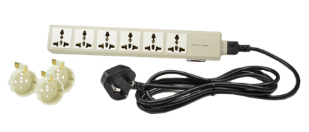 UNIVERSAL BRITISH, UK, EUROPEAN, INTERNATIONAL MULTI-CONFIGURATION 6 OUTLET, 13 AMPERE-250 VOLT [3250 WATTS] PDU POWER STRIP, 50/60Hz, C-14 POWER INLET, SURGE PROTECTION, ILLUMINATED ON/OFF CIRCUIT BREAKER, 2 POLE-3 WIRE GROUNDING (2P+E), <font color="YELLOW"> UNITED KINGDOM, BRITISH BS 1363A POWER CORD, 2.5 METERS [8FT-2IN] LONG </font>. IVORY.

<br><font color="yellow">Notes: </font> 
<br><font color="yellow">*</font> C-14 power inlet accepts all IEC 60320 C-13, C-15 power cords, connectors.
 <br><font color="yellow">*</font> Universal outlets accept European, Germany, France, Belgium, UK, British, Italy, Denmark, Swiss, Australia, China, Japan, Brazil, Argentina, American, South America, Israel, Asia, Thailand plugs.

<br><font color="yellow">*</font> <font color="yellow"> Outlets also accepts South Africa, India Type D (5/6A-250V) BS 546 plugs, South Africa 16A-250V Type N (SANS 164-2) plugs.</font> Use #74900-SGA socket adapter to provide ground [Earth] connection when European CEE 7/4, CEE 7/7 Schuko plugs are used with #58208 outlets.
<br><font color="yellow">*</font> Three #74900-SGA socket adapters included.  
<br><font color="yellow">*</font> For PDU horizontal rack mount applications. Use #52019, #52019-BLK mounting plates.
<br><font color="yellow">*</font> Complete range of Universal Multi Configuration Power Strips. <a href="https://www.internationalconfig.com/multi-configuration-universal-power-strips-multiple-outlet-pdu-power-distribution-units.asp" style="text-decoration: none">Universal Power Strips Link</a>
<br><font color="yellow">*</font> Power cords, plugs, outlets, connectors are listed below in related products. Scroll down to view.
 

 
 