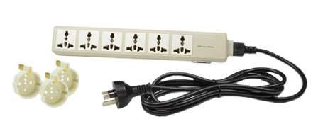 UNIVERSAL AUSTRALIA, NEW ZEALAND, INTERNATIONAL MULTI-CONFIGURATION 6 OUTLET, 13 AMPERE-250 VOLT [3250 WATTS] PDU POWER STRIP, 50/60Hz, C-14 POWER INLET, SURGE PROTECTION, ILLUMINATED ON/OFF CIRCUIT BREAKER, 2 POLE-3 WIRE GROUNDING [2P+E], <font color="YELLOW"> AUSTRALA, NEW ZEALAND AS/NZS 4417 (RCM), AS/NZS 3112 POWER CORD, 2.5 METERS [8FT-2IN] LONG</font>. IVORY.

<br><font color="yellow">Notes: </font> 
<br><font color="yellow">*</font> C-14 power inlet accepts all IEC 60320 C-13, C-15 power cords, connectors.
 <br><font color="yellow">*</font> Universal outlets accept European, Germany, France, Belgium, UK, British, Italy, Denmark, Swiss, Australia, China, Japan, Brazil, Argentina, American, South America, Israel, Asia, Thailand plugs.

<br><font color="yellow">*</font> <font color="yellow"> Outlets also accepts South Africa, India Type D (5/6A-250V) BS 546 plugs, South Africa 16A-250V Type N (SANS 164-2) plugs.</font> Use #74900-SGA socket adapter to provide ground [Earth] connection when European CEE 7/4, CEE 7/7 Schuko plugs are used with #58209 outlets.
<br><font color="yellow">*</font> Three #74900-SGA socket adapters included.  
<br><font color="yellow">*</font> For PDU horizontal rack mount applications. Use #52019, #52019-BLK mounting plates.
<br><font color="yellow">*</font> Power cords, plugs, outlets, connectors are listed below in related products. Scroll down to view.
 


 