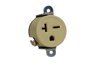20 AMPERE-250 VOLT AC (USA / CANADA) PANEL MOUNT OUTLET, NEMA 6-20R TYPE B, SPECIFICATION GRADE, SIDE WIRED, SCREW TERMINALS, 2 POLE-3 WIRE GROUNDING (2P+E). IVORY. 

<br><font color="yellow">Notes: </font> 
<br><font color="yellow">*</font> Terminal screw torque = 1.6Nm-2.0Nm.
<br><font color="yellow">*</font> Outlet accepts NEMA 6-20P (20A-250V) & NEMA 6-15P (15A-250V) plugs.
<br><font color="yellow">*</font> NEMA 6-20 power cords, power strips, plugs, connectors, outlets listed below in related products. Scroll down to view.