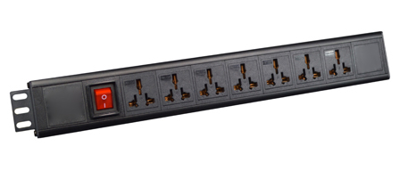 UNIVERSAL MULTI-CONFIGURATION 16 AMPERE 250 VOLT 7 OUTLET PDU POWER STRIP, 19" VERTICAL RACK / SURFACE MOUNT, (1.5U), ILLUMINATED D.P. SWITCH, IEC 60320 C-20 POWER INLET <font color="yellow">(ON BACK SIDE OF STRIP)</font>, METAL ENCLOSURE, 2 POLE-3 WIRE GROUNDING (2P+E). BLACK.

<br><font color="yellow">Notes: </font> 
<br><font color="yellow">*</font> Operating Temp. = -10�C to +60�C.
<br><font color="yellow">*</font> Storage Temp. = -25�C to +65�C.
<br><font color="yellow">*</font> Plug adapter #30140-A available. Provides "Earth" grounding connection (2P+E) for CEE 7/7, CEE 7/4 European Schuko, French plugs used with universal power strips.
<br><font color="yellow">*</font> C-20 inlet accepts all C-19 power cords, connectors.
<br><font color="yellow">*</font> View Dimensional Data Sheet for mating International, European plugs.
<br><font color="yellow">*</font> Mounting brackets reversible for horizontal mount applications.
<br><font color="yellow">*</font> Mating power cords listed below in related products. Scroll down to view.

