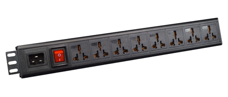 UNIVERSAL MULTI-CONFIGURATION 16 AMPERE 250 VOLT 8 OUTLET PDU POWER STRIP, 19" VERTICAL RACK / SURFACE MOUNT, (1.5U), ILLUMINATED D.P. SWITCH, IEC 60320 C-20 POWER INLET, METAL ENCLOSURE, 2 POLE-3 WIRE GROUNDING (2P+E). BLACK.

<br><font color="yellow">Notes: </font> 
<br><font color="yellow">*</font> Operating Temp. = -10�C to +60�C.
<br><font color="yellow">*</font> Storage Temp. = -25�C to +65�C.
<br><font color="yellow">*</font> Plug adapter #30140-A available. Provides "Earth" grounding connection (2P+E) for CEE 7/7, CEE 7/4 European Schuko, French plugs used with universal power strips.
<br><font color="yellow">*</font> C-20 inlet accepts all C-19 power cords, connectors.
<br><font color="yellow">*</font> View Dimensional Data Sheet for mating International, European plugs.
<br><font color="yellow">*</font> Mounting brackets reversible for horizontal mount applications.
<br><font color="yellow">*</font> Mating power cords listed below in related products. Scroll down to view.
