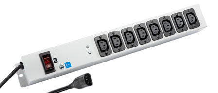 IEC 60320 C-13, C-14 10 AMPERE-230 VOLT 8 OUTLET PDU POWER STRIP, "19" IN. VERTICAL RACK / SURFACE MOUNT, METAL ENCLOSURE, ILLUMINATED 10 AMP. DOUBLE POLE CIRCUIT BREAKER, 2 POLE-3 WIRE GROUNDING (2P+E), 2.0 METER (6FT-7IN) CORD WITH C-14 PLUG. GRAY.

<br><font color="yellow">Notes: </font> 
<br><font color="yellow">*</font> Operating temp. = 0�C to +60�C.
<br><font color="yellow">*</font> Storage temp. = -10�C to +70�C.
<br><font color="yellow">*</font> IEC 60320 C13 C14 power cords, plugs, outlets, connectors, outlet strips, sockets, inlets listed below in related products. Scroll down to view.



 