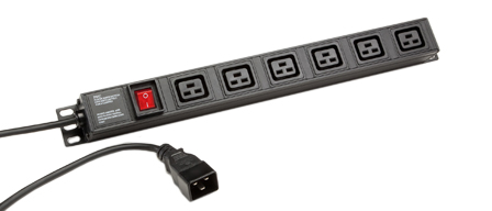 IEC 60320 C-19, C-20 16 AMPERE-250 VOLT 6 OUTLET PDU POWER STRIP, "19" IN. VERTICAL RACK MOUNT/ SURFACE MOUNT, (1U) METAL ENCLOSURE, ILLUMINATED DOUBLE POLE SWITCH, 2 POLE-3 WIRE GROUNDING (2P+E), 3.0 METER (9FT-10IN) CORD, IEC 60320 C-20 PLUG. BLACK. 

<br><font color="yellow">Notes: </font> 
<br><font color="yellow">*</font> Operating temp. = 0�C to +60�C.
<br><font color="yellow">*</font> Storage temp. = -25�C to +65�C.
<br><font color="yellow">*</font> IEC 60320 C19, C20 power cords, plugs, outlets, connectors, outlet strips, inlets, sockets, receptacles listed below in related products. Scroll down to view.
 