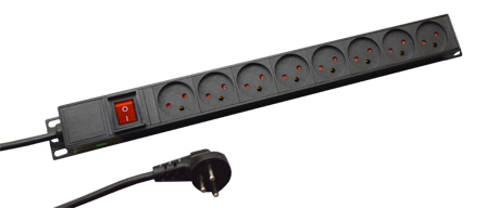 ISRAEL 16 AMPERE 250 VOLT SI 32 TYPE H (IS1-16R) 8 OUTLET PDU POWER STRIP, "19" VERTICAL RACK / SURFACE MOUNT, (1U SIZE), SHUTTERED CONTACTS, D.P. SWITCH, PILOT LIGHT, 50/60HZ, METAL ENCLOSURE, 2 POLE-3 WIRE GROUNDING (2P+E), 1.5mm2 CORD, 3.0 METERS (9FT-10IN) LONG. BLACK. 

<br><font color="yellow">Notes: </font> 
<br><font color="yellow">*</font> Operating temp. = -10�C to +60�C.
<br><font color="yellow">*</font> Storage temp. = -25�C to +65�C.
<br><font color="yellow">*</font> Israeli plugs, outlets, power cords, connectors, outlet strips, GFCI sockets listed below in related products. Scroll down to view.


