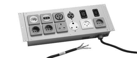UNIVERSAL 250 VOLT INTERNATIONAL, EUROPEAN 12 OUTLET MULTI CONFIGURATION PDU POWER STRIP, METAL ENCLOSURE, HORIZONTAL RACK MOUNT, "19" IN. HORIZONTAL RACK MOUNT, 4U HIGH, MOUNTING BRACKETS REVERSIBLE, 3.66 METER (12 FEET) LONG POWER CORD, STRIPPED ENDS, GRAY. 

<br><font color="yellow">Notes: </font> 
<br><font color="yellow">*</font> Sockets & plug types = European Schuko German CEE 7/7, CEE 7/3, CEE 7/16, Type E, F, C, UK -British BS 1363 Type G, France - Belgium CEE 7/5 Type E, Australia - China 10A Type I, Italy 10/15A Type L, S. Africa - India 16A Type M, Denmark Type D, Israel Type H, Swiss 10A Type J, NEMA 6-15R (15A), IEC 60320 C-13, C-19 Outlets.
<br><font color="yellow">*</font> Operating Temp. = 0�C to +60�C.
<br><font color="yellow">*</font> Storage Temp. = -10�C to +70�C.
<br><font color="yellow">*</font> Rack and surface mount outlet strips for specific countries are also listed below. Scroll down to view.