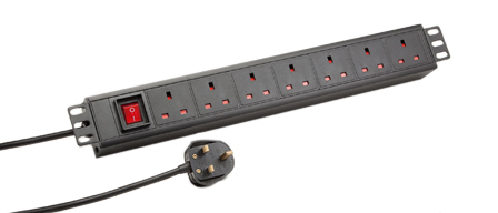 BRITISH, UNITED KINGDOM 13 AMPERE-250 VOLT [3250 WATT MAX.], 50/60-Hz, BS 1363A TYPE G [UK1-13R] 7 OUTLET PDU POWER STRIP, SHUTTERED CONTACTS, ON/OFF ILLUMINATED D.P. SWITCH, 2 POLE-3 WIRE GROUNDING [2P+E], "19 IN" HORIZONTAL RACK MOUNT, 1.5U SIZE, METAL ENCLOSURE, 3.0 METER [9FT-10IN] CORD, [UK1-13P] BS 1362 13 AMP. FUSED PLUG. BLACK.

<br><font color="yellow">Notes: </font> 
<br><font color="yellow">*</font> Operating Temp. = -10�C to +60�C.
<br><font color="yellow">*</font> Storage Temp. = -25�C to +65�C.
<br><font color="yellow">*</font> British, United Kingdom power cords, plugs, GFCI-RCD outlets, connectors, socket strips, extension cords, plug adapters listed below in related products. Scroll down to view.


 