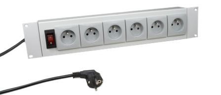 FRANCE, BELGIUM 16 AMPERE-250 VOLT CEE 7/5 (FR1-16R) 6 OUTLET PDU POWER STRIP, 15 AMP. D.P. CIRCUIT BREAKER, SHUTTERED CONTACTS, PILOT LIGHT, 19" HORIZONTAL RACK MOUNT, METAL ENCLOSURE, 2 POLE-3 WIRE GROUNDING (2P+E), 2.0 METER (6FT-7IN) CORD, CEE 7/7 SCHUKO ANGLE PLUG. GRAY.

<br><font color="yellow">Notes: </font> 
<br><font color="yellow">*</font> Operating temp. = 0�C to +60�C.
<br><font color="yellow">*</font> Storage temp. = -10�C to +70�C.
<br><font color="yellow">*</font> All CEE 7/7 European "Schuko" type plugs & power cords connect with France / Belgium outlets, sockets, connectors.
<br><font color="yellow">*</font> France, Belgium plugs, outlets, power cords, connectors, outlet strips, GFCI sockets listed below in related products. Scroll down to view.
