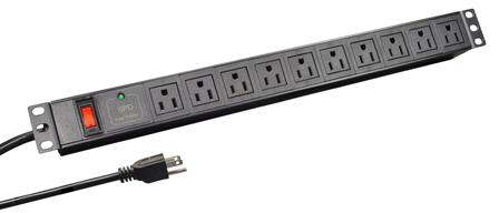 AMERICAN, CANADA NEMA 15 AMPERE-125 VOLT, TYPE B NEMA 5-15R 19" HORIZONTAL RACK MOUNT (1U) 10 OUTLET PDU POWER STRIP, SURGE PROTECTION (LED INDICATOR) 15 AMP CIRCUIT BREAKER (OVERLOAD PROTECTION), METAL ENCLOSURE, 2 POLE-3 WIRE GROUNDING (2P+E), 14/3 AWG, NEMA 5-15P PLUG, 3.0 METER (9FT-10IN) CORD, BLACK.

<br><font color="yellow">Notes: </font> 
<br><font color="yellow">*</font> Operating temp. = -10C to +45C.
<br><font color="yellow">*</font> Storage temp. = -20C to +55C.
