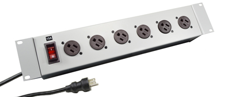 AMERICA, CANADA (NEMA) 15 AMPERE-125 VOLT TYPE B (NEMA 5-15R) 6 OUTLET PDU POWER STRIP, ILLUMINATED 15 AMP. DOUBLE POLE CIRCUIT BREAKER, METAL ENCLOSURE, HORIZONTAL "19" IN. RACK MOUNT, 2 POLE-3 WIRE GROUNDING (2P+E), 2.0 METER (6FT-7IN) CORD. GRAY.

<br><font color="yellow">Notes: </font> 
<br><font color="yellow">*</font> Operating temp. = 0�C to +60�C.
<br><font color="yellow">*</font> Storage temp. = -10�C to +70�C.
<br><font color="yellow">*</font> America, Canada (NEMA) plugs, outlets, power cords, connectors, outlet strips, GFCI outlets, receptacles listed below in related products. Scroll down to view.