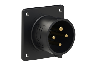 PCE 6149-12, STRAIGHT INLET (56mmX56mm MOUNTING), 20A-120/250V (SINGLE PHASE), SPLASHPROOF IP44, 12h, 3P4W, ORANGE.
<br>PIN & SLEEVE PANEL MOUNT INLET. cULus approved. Conformity Standards, UL 1682, UL 1686, IEC 60309-1, IEC 60309-2, CSA C22.2 182.1

<br><font color="yellow">Notes: </font>
<br><font color="yellow">*</font> Part number 6149-12 electrical rating color code is orange however this device is produced in color all black due to low volume.
<br><font color="yellow">*</font> View "Dimensional Data Sheet" for extended product detail specifications and device measurement drawing.
<br><font color="yellow">*</font> View "Associated Products 1" for general overview of devices within this product category.
<br><font color="yellow">*</font> View "Associated Products 2" to download IEC 60309 Pin & Sleeve Brochure containing the complete cULus listed range of pin & sleeve devices.
<br><font color="yellow">*</font> Select mating IEC 60309 IP44 splashproof and IP67 watertight devices individually listed below under related products. Scroll down to view.