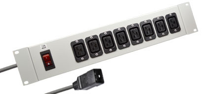 IEC 60320 C-19, C-20 15 AMPERE-240 VOLT 8 OUTLET PDU POWER STRIP, "19" IN. HORIZONTAL RACK  MOUNT, METAL ENCLOSURE, ILLUMINATED 15 AMP. DOUBLE POLE CIRCUIT BREAKER, 2 POLE-3 WIRE GROUNDING (2P+E), 2.0 METER (6FT-7IN) CORD WITH C-20 PLUG. GRAY.

<br><font color="yellow">Notes: </font> 
<br><font color="yellow">*</font> Operating temp. = 0�C to +60�C.
<br><font color="yellow">*</font> Storage temp. = -10�C to +70�C.
<br><font color="yellow">*</font> IEC 60320 C-19, C-20 plugs, outlets, power cords, connectors, outlet strips, listed below in related products. Scroll down to view.
