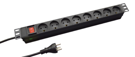 DENMARK 13 AMPERE 250 VOLT AFSNIT 107-2-D1 TYPE K (DE1-13R) 8 OUTLET PDU POWER STRIP, "19" HORIZONTAL RACK MOUNT, (1U SIZE), SHUTTERED CONTACTS, D.P. SWITCH, PILOT LIGHT, 50/60HZ, METAL ENCLOSURE, 2 POLE-3 WIRE GROUNDING (2P+E), 1.5mm2 CORD, 3.0 METERS (9FT-10IN) LONG. BLACK.

<br><font color="yellow">Notes: </font> 
<br><font color="yellow">*</font> Operating temp. = -10C to +60C.
<br><font color="yellow">*</font> Storage temp. = -25C to +65C.
<br><font color="yellow">*</font> Denmark plugs, outlets, power cords, connectors, outlet strips, GFCI sockets listed below in related products. Scroll down to view.


