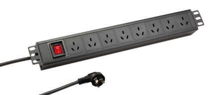 CHINA 10 AMPERE-250 VOLT 8 OUTLET PDU POWER STRIP [CH1-10R], 50/60 HZ, "19 IN." HORIZONTAL RACK MOUNT, 1.5U SIZE METAL ENCLOSURE, DOUBLE-POLE ILLUMINATED ON/OFF SWITCH, 2 POLE-3 WIRE GROUNDING (2P+E), 3.0 METER (9FT-10IN) CORD, [CH1-10P] PLUG. BLACK. 

<br><font color="yellow">Notes: </font> 
<br><font color="yellow">*</font> Operating temp. = -10C to +60C.
<br><font color="yellow">*</font> Storage temp. = -25C to +65C.
<br><font color="yellow">*</font> Universal multi-configuration power strips #59208-C19H, 59208-C19V accept China 16A-250V and 10A-250V plugs.
<br><font color="yellow">*</font> China plugs, outlets, power cords, connectors, outlet strips, GFCI sockets listed below in related products. Scroll down to view.


 