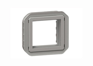 MODULAR DEVICE MOUNTING FRAME / COVER, IP20 RATED, DESIGNED TO BE INSTALLED IN MODULAR DEVICE SURFACE MOUNT BOXES, FLUSH MOUNT WALL BOXES AND PANEL MOUNT FRAMES. GRAY. 

<br><font color="yellow">Notes: </font> 
<br><font color="yellow">*</font> # 69582LX45 device mounting frame / cover, accepts 45mmX45mm & 22.5mmX45mm modular size outlets, switches and related devices. <a href="https://www.internationalconfig.com/modular_electrical_devices.asp" style="text-decoration: none">[ Modular Devices ]</a>

<br><font color="yellow">*</font> Operating temp. range = -10C to +40C. Storage temp. range = -25C to +60C. UV Protected, Halogen free.

<BR><font color="yellow">*</font> View European, British, International Outlets / Switches. <a href="https://www.internationalconfig.com/modular_electrical_devices.asp" style="text-decoration: none">[ Entire Modular Device Series ]</a>


