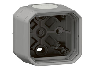 WEATHERPROOF IP55 RATED ONE GANG SURFACE MOUNT WALL BOX, MEMBRANE CABLE / CONDUIT SEALING GLANDS AT TOP AND BOTTOM OF BOX. GRAY.

<BR><font color="yellow">Notes:</font>

<br><font color="yellow">*</font> Accepts 22.5mmX45mm & 45mmX45mm modular size devices. <a href="https://www.internationalconfig.com/modular_electrical_devices.asp" style="text-decoration: none">[ Modular Devices ]</a>

<BR><font color="yellow">*</font> View IP20 Rated Cover / Mounting Frame. <a href="https://internationalconfig.com/icc6.asp?item=69582LX45" style="text-decoration: none"> [ IP20 Device Cover ]</a>
<br><font color="yellow">*</font> For IP20 applications: Use one #69582LX45 insert with #69651LX45.
   
<BR><font color="yellow">*</font> View IP55 Rated Weatherproof Cover / Mounting Frame. <a href="https://internationalconfig.com/icc6.asp?item=69880LX45" style="text-decoration: none"> [ IP55 Device Cover ]</a>

<br><font color="yellow">*</font> For IP55 Weatherproof applications: Use one #69580LX45 lift lid weatherproof cover insert with #69651LX45.

<br><font color="yellow">*</font> Grommets are replaceable with M20 threaded hub grommets. 69660LX45 ( Single Entry Hub ), 69670LX45 ( Double Entry Hub )

<br><font color="yellow">*</font> Operating temp. range = -10C to +40C. Storage temp. range = -25C to +60C. UV Protected, Halogen free.

<BR><font color="yellow">*</font> View European, British, International Outlets / Switches. <a href="https://www.internationalconfig.com/modular_electrical_devices.asp" style="text-decoration: none">[ Entire Modular Device Series ]</a>

