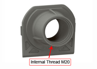 CABLE GLAND INSERT FOR WATERPROOF SURFACE MOUNTED BOXES, SINGLE ENTRY, M20 THREAD, ANTHRACITE.
<BR><font color="yellow">Notes:</font>
<BR>
<font color="yellow">*</font>69663LX45 fits boxes: 69601LX45, 69602LX45, 69603LX45, 69651LX45, 69672LX45, 69680LX45.
<BR><font color="yellow">*</font> Double entry hub use 69673LX45
<br><font color="yellow">*</font> Operating temp. range = -10C to +40C. Storage temp. range = -25C to +60C. UV Protected, Halogen free.
<BR><font color="yellow">*</font> View European, British, International Outlets / Switches. <a href="https://www.internationalconfig.com/modular_electrical_devices.asp" style="text-decoration: none">[ Entire Modular Device Series ]</a>