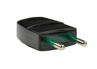 EUROPEAN, ITALIAN, S. AFRICA PLUG, CEI 23-50 (S10), SANS 164-6, 10 AMPERE-250 VOLT, 4.0 mm DIA. PINS, REWIREABLE PLUG, 2 POLE-2 WIRE (2P), SCREW TERMINALS, CORD RANGE = 0.315-0.390", ACCEPTS ROUND & FLAT CORDAGE, INTERNAL & EXTERNAL STRAIN RELIEFS, IP20 RATED. BLACK. IMQ APPROVAL, CE MARK.