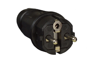 FRANCE, BELGIUM (FR1-16P) 16 AMPERE-250 VOLT CEE 7/7, DIN / VDE 0620, IEC 60884 TYPE E, F "ELAMID PLASTIC" PLUG (4.8mm DIA. PINS), 2 POLE-3 WIRE GROUNDING (2P+E), IP44 RATED, IK08 RATED, UV PROTECTION, CHEMICAL AND IMPACT RESISTANT, TERMINALS ACCEPT 2.5mm CONDUCTORS, MAX. CORD O.D. = 0.492" DIA., BLACK.

<br><font color="yellow">Notes: </font> 
<br><font color="yellow">*</font> <font color="yellow">ELAMID plastic material features:</font> -40�C to +80�C rated, UV protection, chemical and impact resistant.
