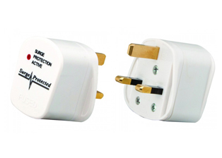 UK, BRITISH, UNITED KINGDOM 13 AMPERE-250 VOLT, 50/60HZ, <font color="orange">SURGE PROTECTED</font> ANGLE PLUG (UK1-13P, TYPE 3 SPD), BS 1363 TYPE G PLUG, 13 AMPERE FUSED, NEON "RED" COLOR CIRCUIT INDICATOR, MAX SURGE CURRENT 2500A, 2 POLE-3 WIRE GROUNDING (2P+E). WHITE.

<br><font color="yellow">Notes: </font> 
<br><font color="yellow">*</font> Max. Cord O.D. = 0.370" (9.4mm).
<br><font color="yellow">*</font> Protection for Sensitive Electronic Equipment Against Power Surges and Spikes.
<br><font color="yellow">*</font> Neon Red Circuit Indicator. Red Indicates Surge Protection On.
<br><font color="yellow">*</font> Max Clamping Voltage 775V, Withstanding Surge Current 2500A.
<br><font color="yellow">*</font> British, UK  Plugs available with 3A, 5A, 10A, 13A fuses. <BR> Note: British, United Kingdom Plugs, Power Cords, Outlets, Power Strips, GFCI-RCD Receptacles, Sockets, Connectors, Extension Cords, Plug Adapters listed below in related products. Scroll down to view.


 