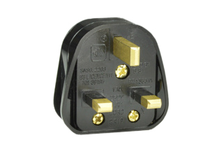 3Pin Plug With Fuse Black 13AMP UK Wall Plug Power Electrical Cable Mount BS1362 